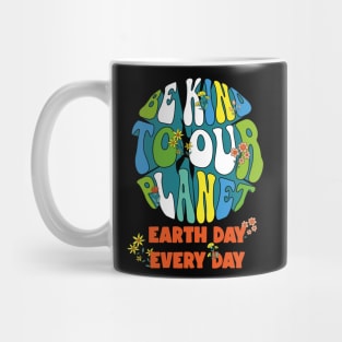 Be Kind Planet Save Earth Day Groovy Nature Lover Mug